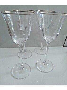 Mikasa Sonata Gold Wine Glass 8" Tall set of 4